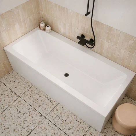 Vasca rettangolare duo 180x80x54cm - 100% acrilico bianco opaco - Linee dritte
