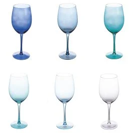 Set 6 calici 550 ml in vetro, Happy hour Ocean