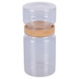 Barattolo 2 in 1 400/900 ml in vetro borosilicato e bambù, Glass