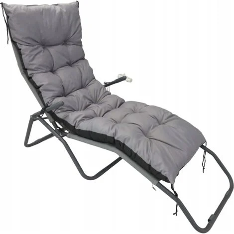 Cuscino da giardino 180x50 cm per sedia a sdraio, panca a dondolo, impermeabile grigio