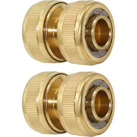 [MAI USATO]Connettore per tubo da giardino in ottone da 19 mm (3/4 pollici), prolunga per riparazione rapida, riparazione rapida (confezione da 2)