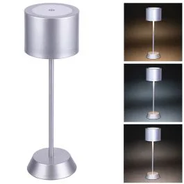Lampada da tavolo touch ricaricabile, silver, Aladina