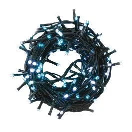 Filo 180 led bianco/blu 8 m, uso esterno, 8 giochi luce, Santa's House