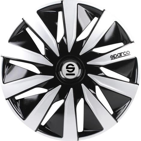 set 4 copricerchi 15" pollici copriruota auto lazio spc1591bksv nero argento
