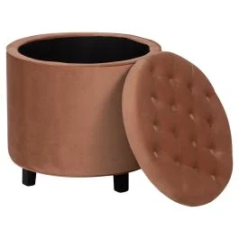 Pouf contenitore multiuso, cammello, Sibilla