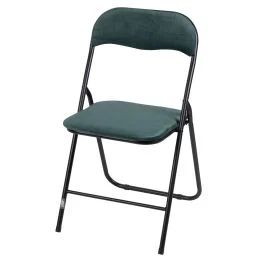 Sedia pieghevole effetto velluto verde