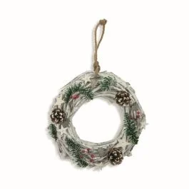 Ghirlanda natalizia in legno bianco 30 cm
