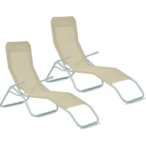 Aga 2x Lettino da giardino SIESTA Beige