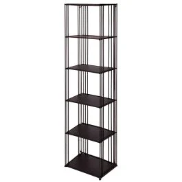 Scaffale 6 ripiani in ferro 45x31xh.175 cm, nero, Esté