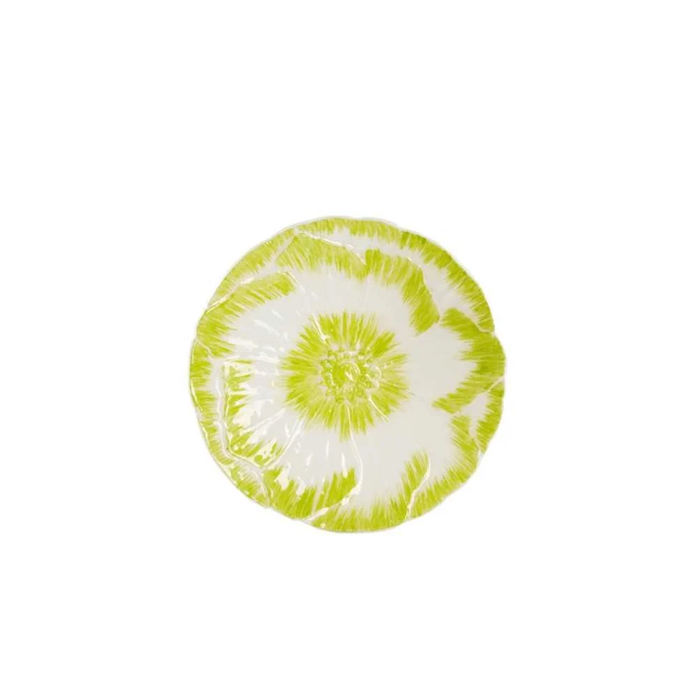 Decorazione da Parete in Ceramica Bianco Verde Ø24x3 cm