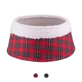 Copri base albero di Natale tartan effetto teddy Ø55x23 cm, Santa's House