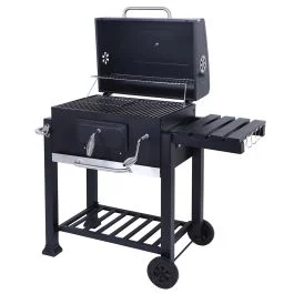 Barbecue con coperchio e ruote, 116X56X109 cm, BestBQ