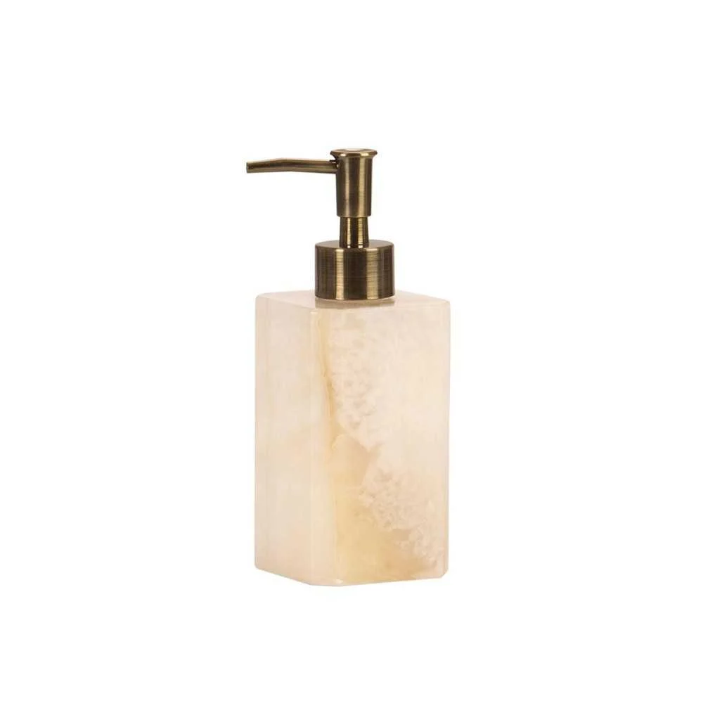 Dispenser in Marmo Chiaro 7x7x18 cm