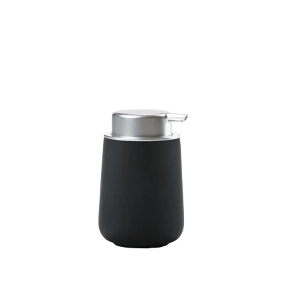 Dispenser Sapone Nova Black in Gres Gommato, Ø8,5xH12,5 cm