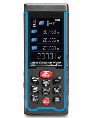 Distanziometro laser multifunzione 100mt. ricaricabile con Display LCD a colori