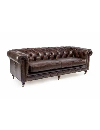 Divano Chester 3 Posti in Cuoio