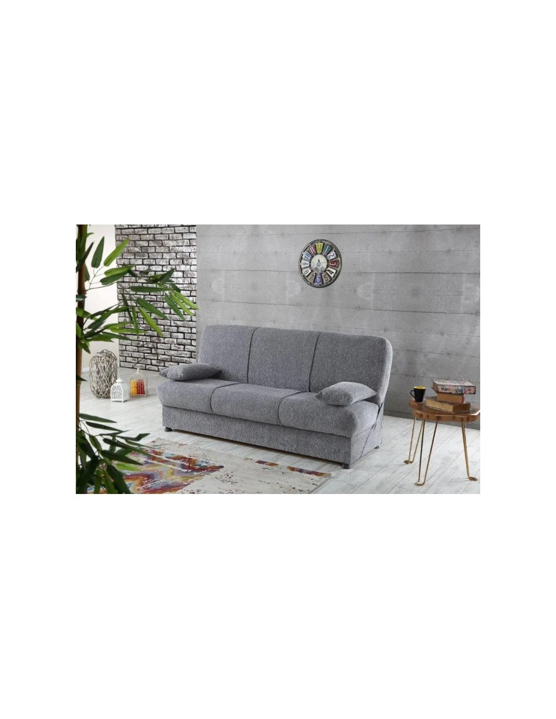 DIVANO LETTO "ROBY" 3 POSTI GRIGIO