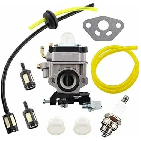 Kit carburatore per decespugliatore AL-KO Alko, modelli BC410, BC4535, BC4125, con tubo del carburante e filtro.-INHHUB