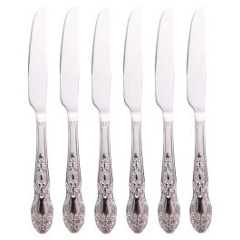 Set 6 coltelli in acciaio inox, silver lucido, Wonderland