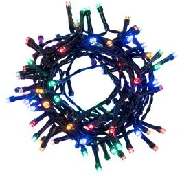Filo 100 led multicolor 4,5 m, uso esterno, 8 giochi luce, Santa's House