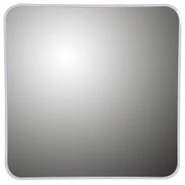 Specchio da muro 60,5x60,5 cm con cornice in alluminio, design moderno, bianco, Sibilla