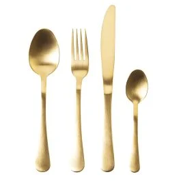 Set 24 posate in acciaio inox, oro satinato, 5th Avenue Sibilla