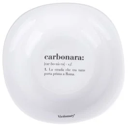 Piatto fondo quadrato in vetro opalino, bianco, Victionary Carbonara