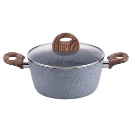 Casseruola con coperchio 20 cm, rivestimento in ceramica, induzione, extra spessore 4,5 mm, Carrara