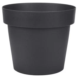 Vaso tondo 18 cm in plastica, antracite, Merlose