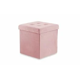 Pouf contenitore multiuso effetto velluto, rosa antico, Sibilla