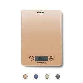 Bilancia da cucina digitale 5 Kg, top in vetro temperato, Kooper