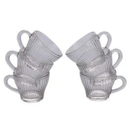 Set 6 tazzine caffè 90 ml in vetro, Marquise Linee Sibilla