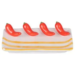 Piattino decorativo in ceramica, design peperoncino, Fruit Life