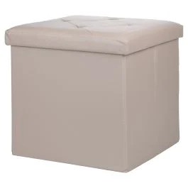 Pouf contenitore multiuso 38x38xh.38 cm, tortora, Sibilla