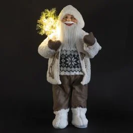 Babbo Natale 12 led in stoffa h. 62,5 cm, XMas