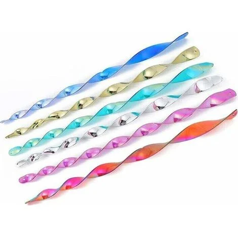 Repellente per uccelli, 12 pezzi spaventapasseri a spirale riflettenti per spaventare gli uccelli, 6 colori (30 cm)