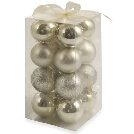 Set 16 palle di Natale champagne assortite Ø 3 cm, Santa's House