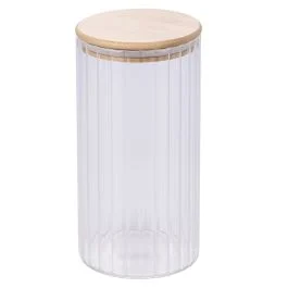 Barattolo 1,5 L in vetro borosilicato, coperchio in bambù, SìChef