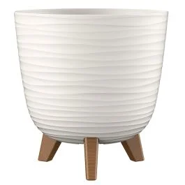 Vaso arredo tondo Aurora Luna 25x24 cm, bianco