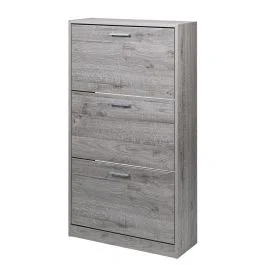 Scarpiera 3 ante a ribalta 63x24xh.115 cm, grigio, Sibilla