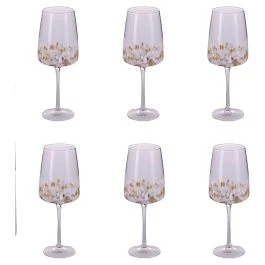 Set 6 calici vino bianco 500 ml, Lillia Gold