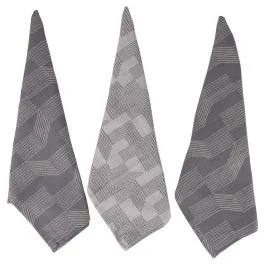Set 3 strofinacci da cucina in cotone 50x70 cm, tortora, Sibilla