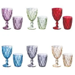 Set bicchieri acqua e calici vino da 12 pezzi, Elizabeth Color Sibilla