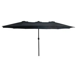 Ombrellone doppio da giardino nero 480x270 cm, apertura con manovella, Cuba Esté