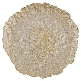 Sottopiatto in vetro champagne, Wavy