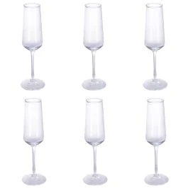 Set 6 flûte 250 ml, trasparenti, Rubino Sibilla