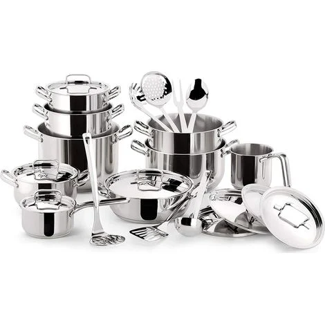 LAGOSTINA SFIZIOSA 24 BATTERIA DI PENTOLE 24 PEZZI IN ACCIAIO INOX 18/10 ADATTA A INDUZIONE - 010740600024 - PROMO