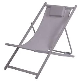 Sdraio pieghevole, grigio chiaro, Lido Esté