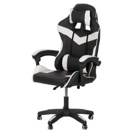 Poltrona gaming high quality con ruote, bianco