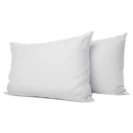 Set 2 federe cuscini in cotone, bianco, Sibilla